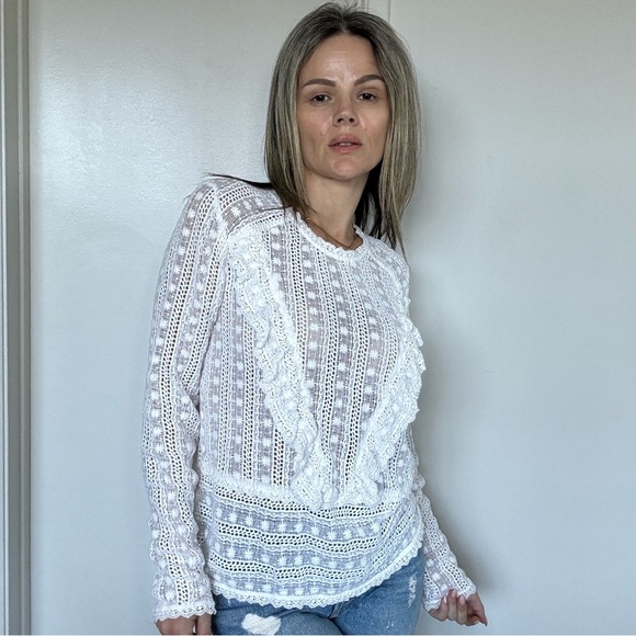 Sezane Madeleine Lace Blouse White - Picture 6 of 16